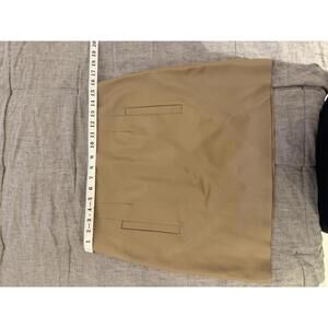 Veronica Beard Tan Faux Leather Mini Skirt Size 10